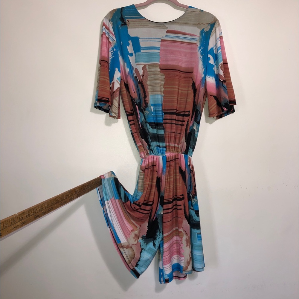 PREOWNED VKY&CO SZ XL STRETCHY Multicolor Abstract Print Women's Dress